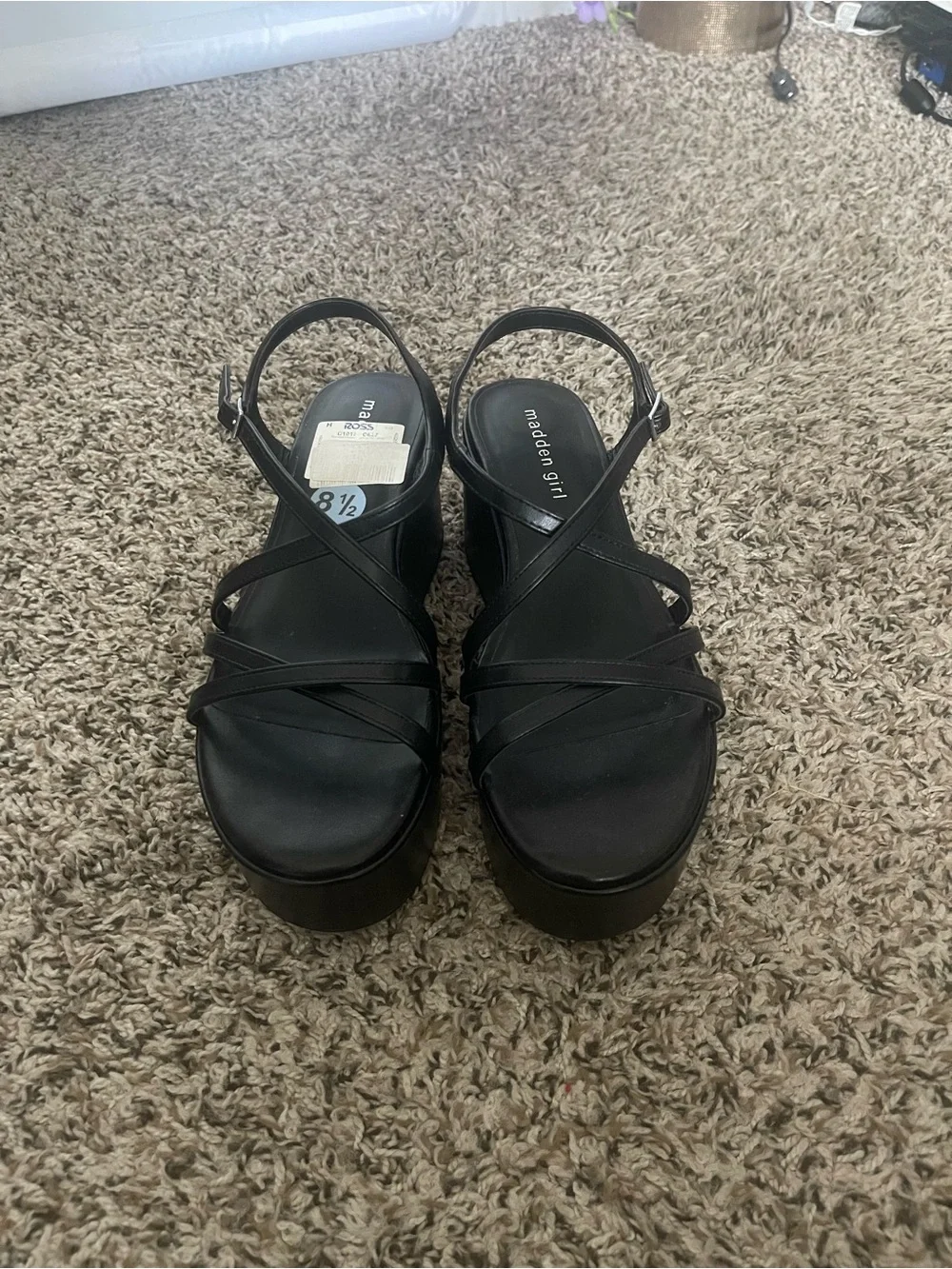Madden Girl Black Platform Strappy Sandals